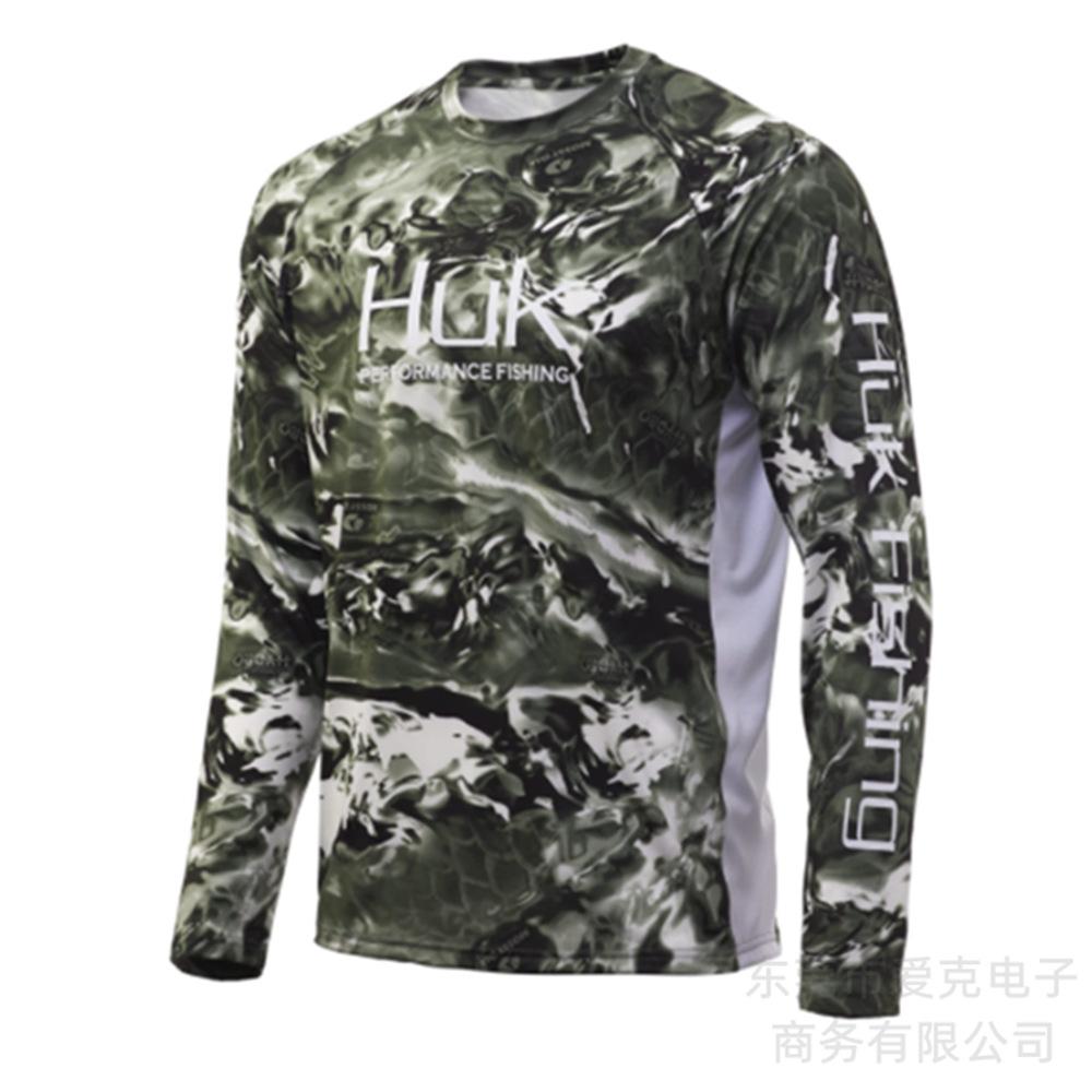 HUK combinaison de pêche été hommes protection solaire sports de plein air chemise de pêche séchage rapide manches longues T-shirt léger respirant haut