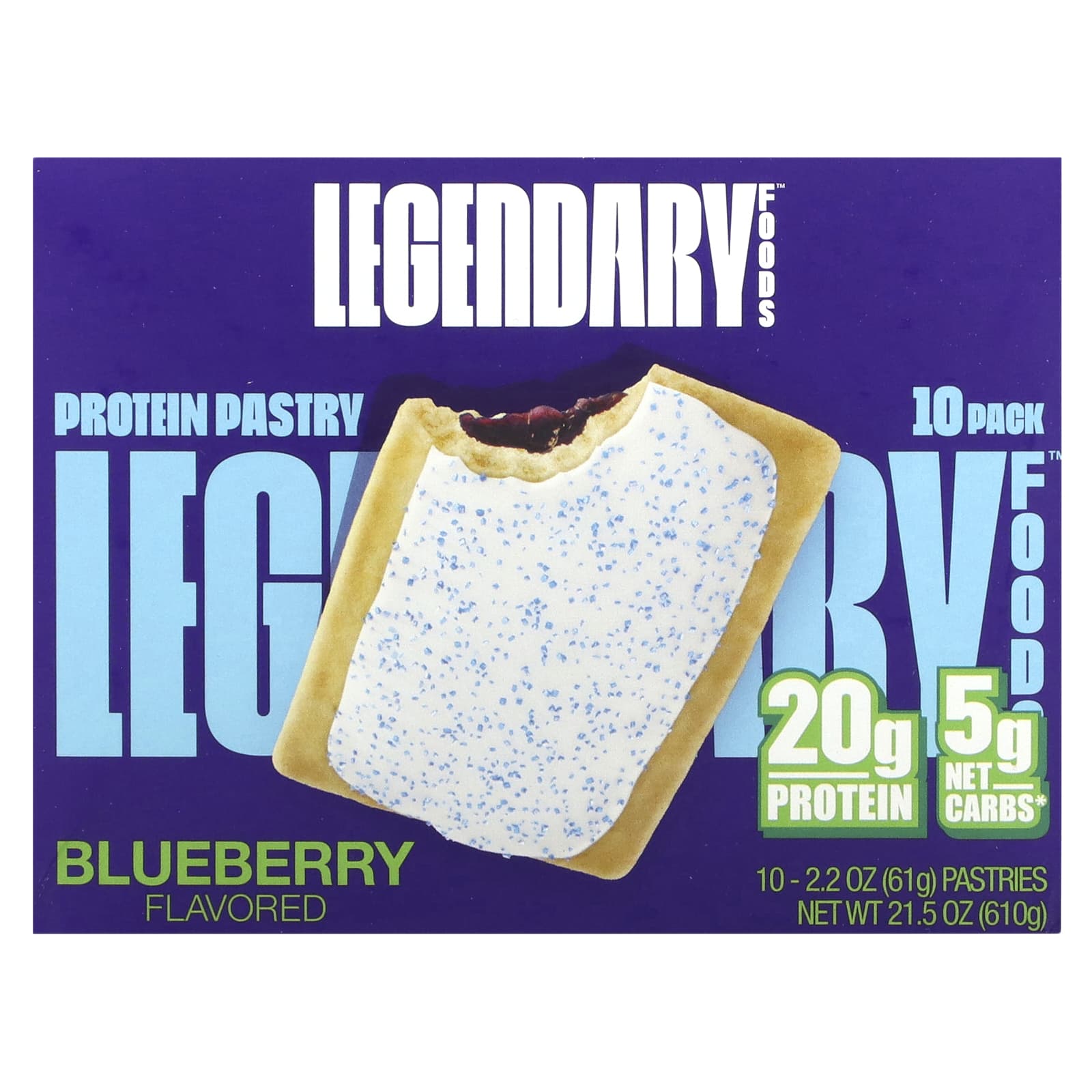 

Protein Pastry, Blueberry, 10 Packets, 61G (2.2Oz) Each