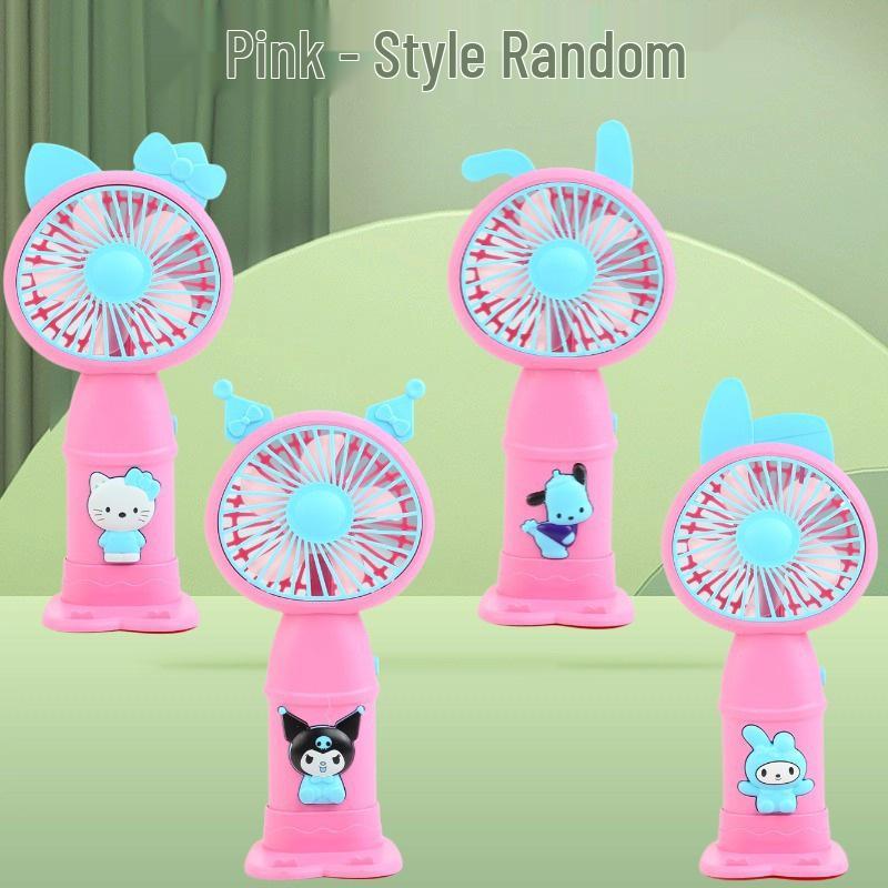 Portable USB Mini Cartoon Fan with Night Light and Adjustable Wind Speeds