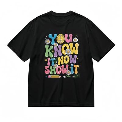 T-shirt Classica Traspirante Moda Uomo Sai Che Grafica Colorata Doodle