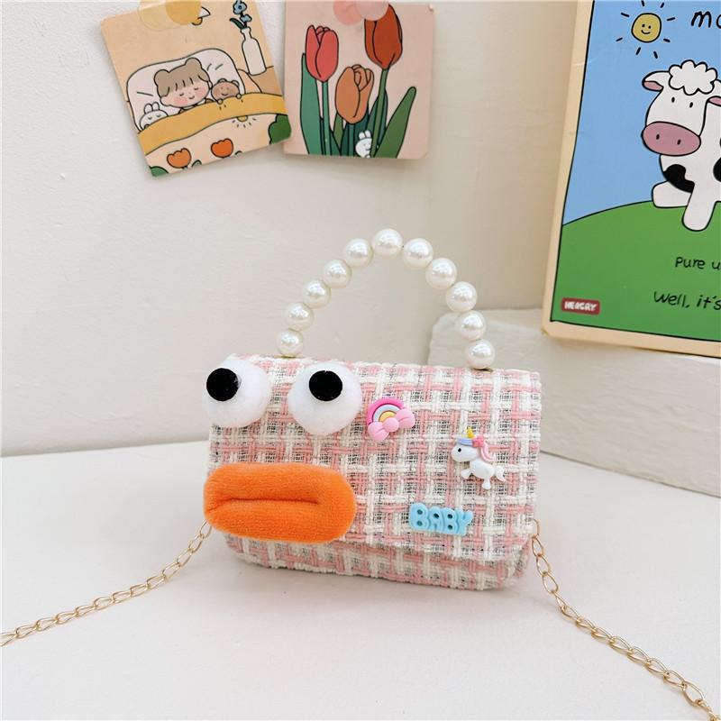 Charming Little Girls Pearl Handbag With Soft Chain And Diverse Color Options StyleL