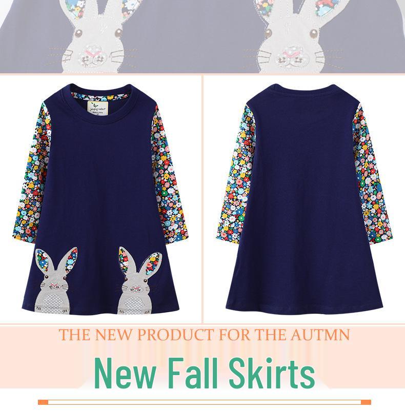 2026 New Spring/Autumn Girls' Long-Sleeve Knit Dresses