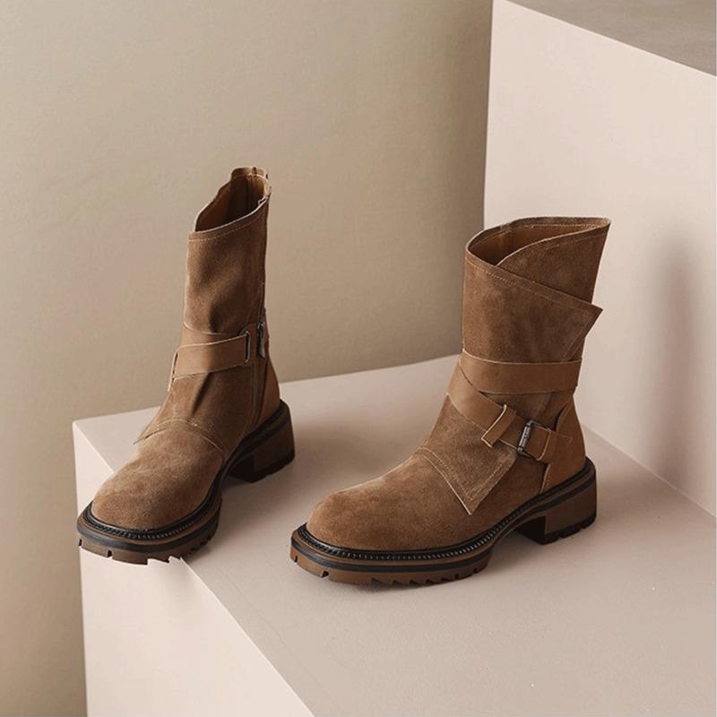 Ankle Women Boots Fashion New Chunky Shoes Suede 2025 Trend Winter Chelsea Boots Brand Party Women Sneakers Knight's