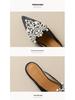 Weiwei Girl Pearl Rhinestone Slip-on Closed Toe Sandals - Women's Chinese Style Flat Heel Half Slippers for Summer