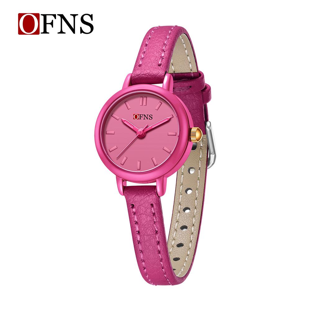 

Oufani Korean Style Macaron Leather Strap Girls Academic Watch 7215
