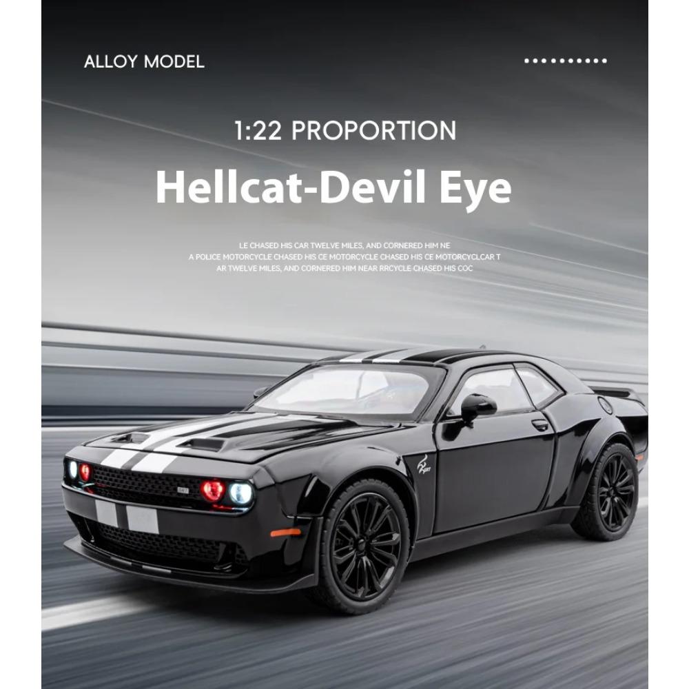 1/22 Dodge Challenger Redeye Hellcat Super Muscle Sportbil Legering Metall Gjuten Bilmodell Ljud & Ljus Samling Hobbys Gåva