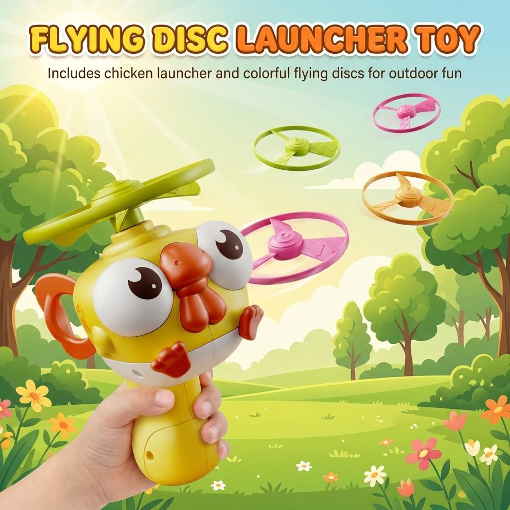 Bamboo Dragonfly Pull-Start Flying Disc for Kids Outdoor Parent-Child Interactive Toy