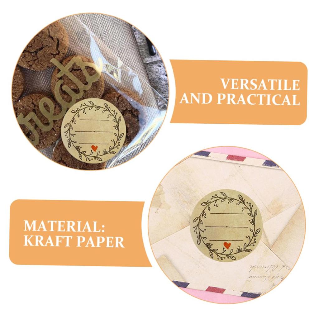Rola Autocolante Hârtie Kraft 500 Buc. Etichetă Sigiliu Autoadezivă Ambalaj Decorativ Caligrafie Etichetă Binecuvântare Autocolant Sărbători Copt