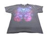 Shirt Mens XL Gray Skull Gothic Graphic Tee Purple Blue Scroll Art Design Unisex T-Shirt