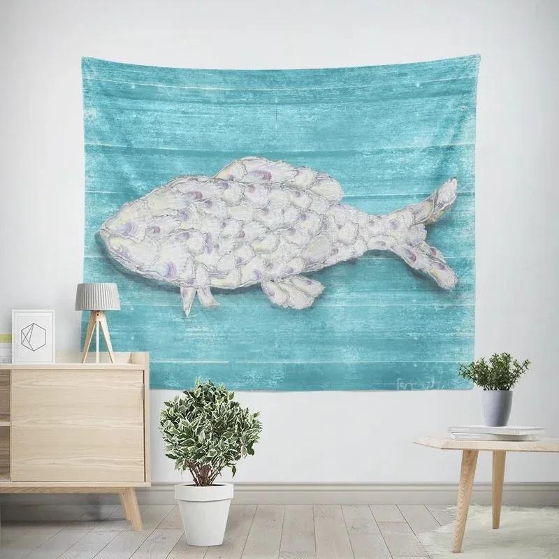 Office Living Room Tapestry Creative Starfish Turtle Pattern Hanging Cloth Home Wall Decoration Tapestry