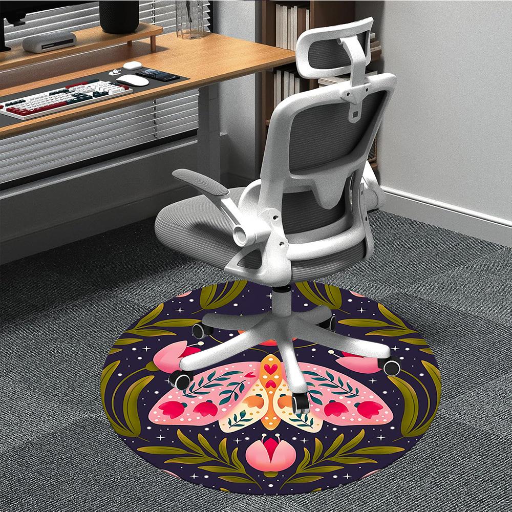 1pc Mothing Flowers Office Round Area Rug,  Mat Suitable For Office, Under Office Chairs Bedroom Living Room Home Decor, Room Deco
