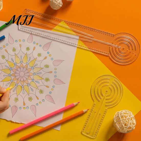 Punktkunst Malwerkzeug Mandalas Lineal mit Löchern, Kreiszeichner, Zirkel Transparente Acryl-Schablone Winkelmesser Gerade Punktierer für Geometrische Muster