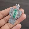 Natural Green Amazonite Gemstone 925 Sterling Silver Jewelry  Pendant 2.08" AJP-2285