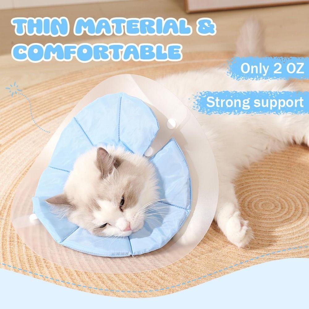 Adjustable Cat Elizabeth Circle Double-layer PVC Kitten Neck Cone Soft Pet Cone Collar  Recovery