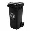 Mixed Waste Bin 120 Black On Wheels 1 Pc