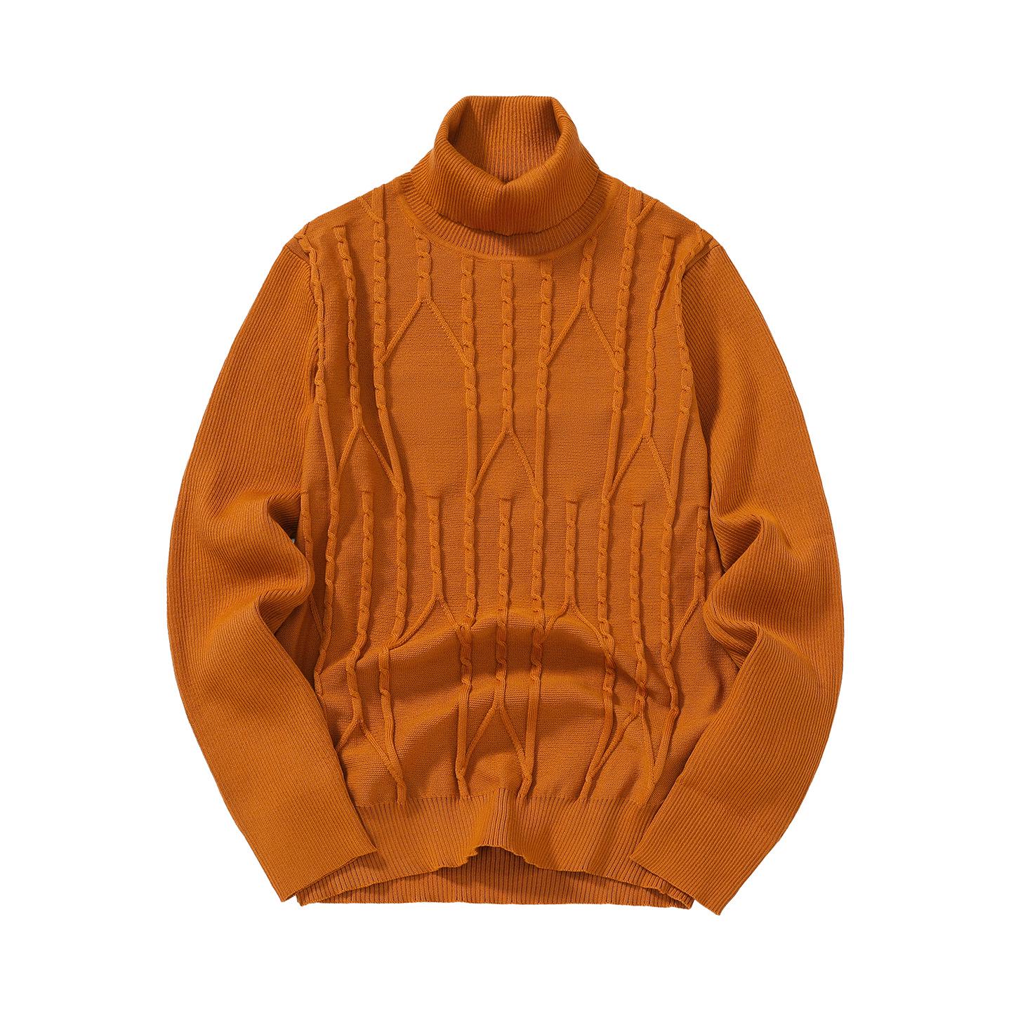 Men s Fashion High Neck Slim Fit Knit Sweater - Spring/Autumn Casual Pullover L