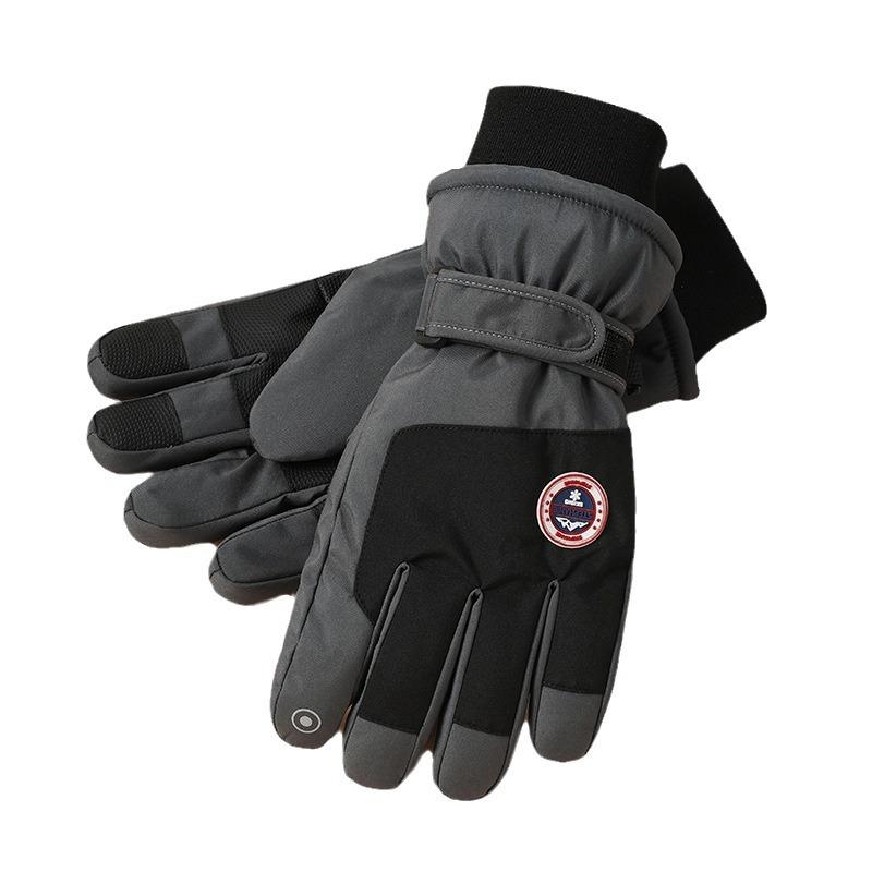 Ski Gloves for Winter Outdoor Men and Women Plus Velvet Thickened Anti Slip Cold Riding Electric Bike Touch Screen Warm Gloves