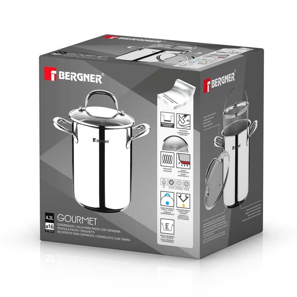 Garnek 4,2L Bergner Bg-6379 Do Szparagów Spaghetti Gourmet Line