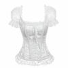 Pink Lace Short Sleeve Corset Top Style Corselet Corsets