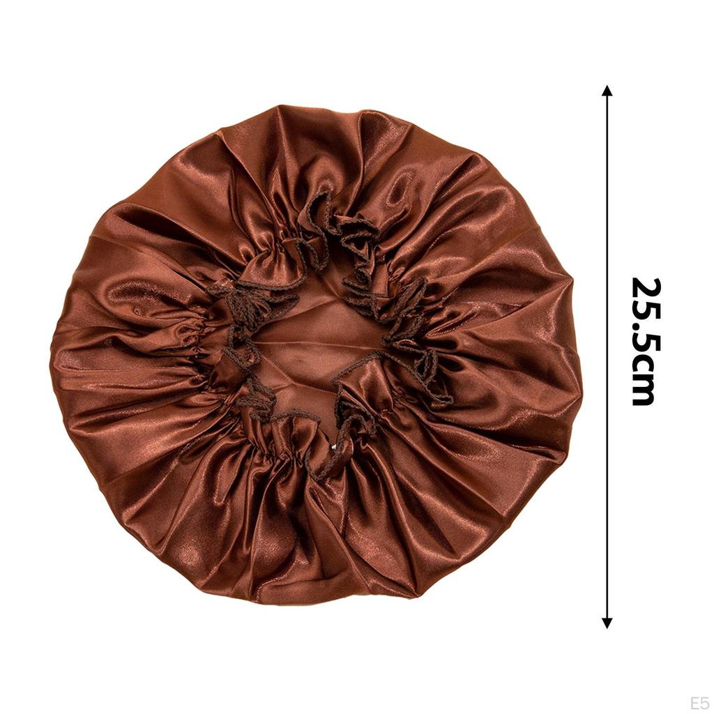 Hair Cap for Women, Portable, Soft, Night Sleep Cap, Satin Bathing with Long, Straight