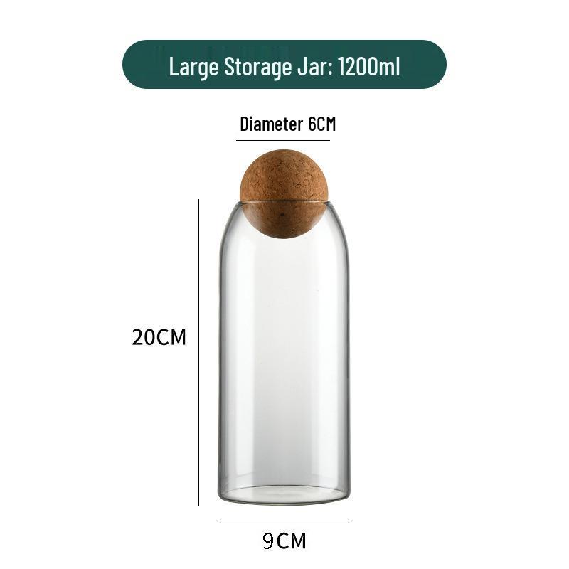 Xibi Transparent Glass Storage Jar for Coffee Beans and Grains