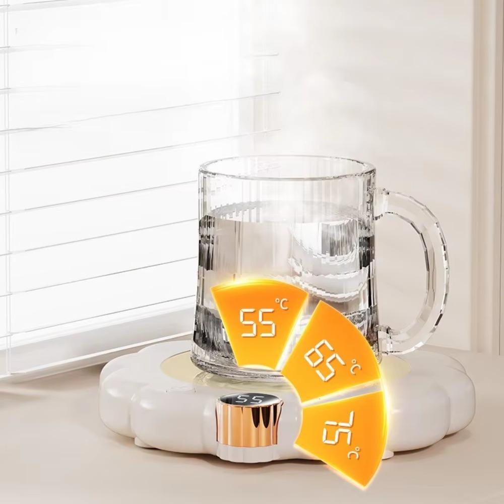 Flower Shaped Thermostatic Coaster Adjustable Temperature Electric Heating Cup Pad Dormitory