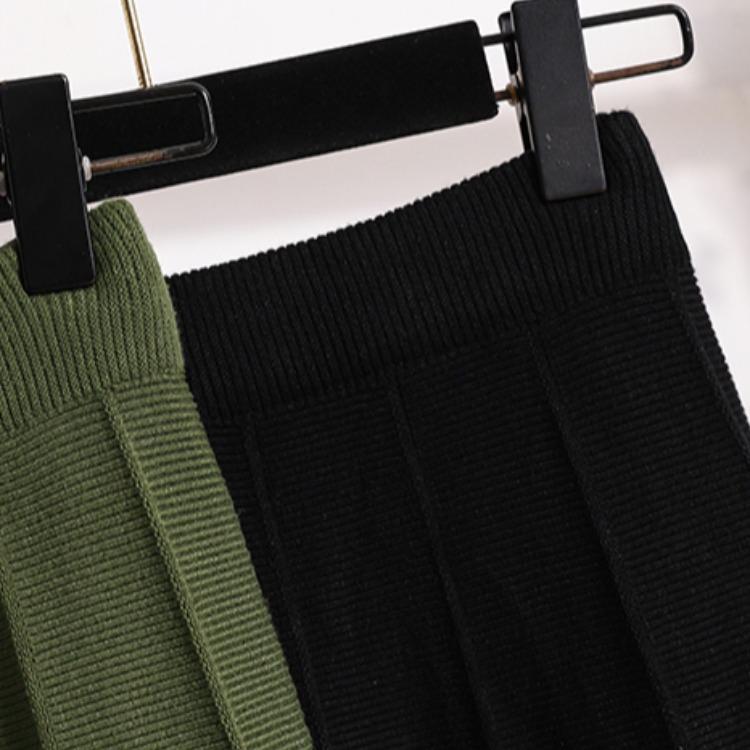 Large Size Women's Fat Mm New Winter Style Slim and Age-reducing Tassel-edged Simple A-line Skirt Loose Skirt for Women