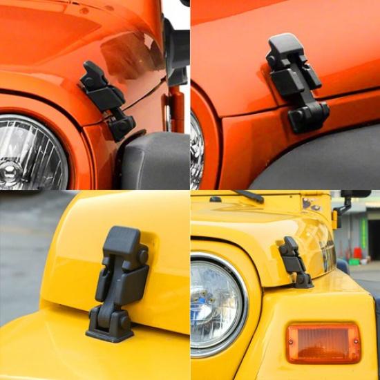 

Алюминиевый Черный Комплект Защелок Замка Капота Для Jeep Wrangler JK JKU 2007-2017