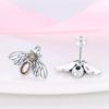 925 Sterling Silver Earring Honey bee with diamond Shells Earrings Jewelry Gift Wedding Earrings For Women Jewellery gift