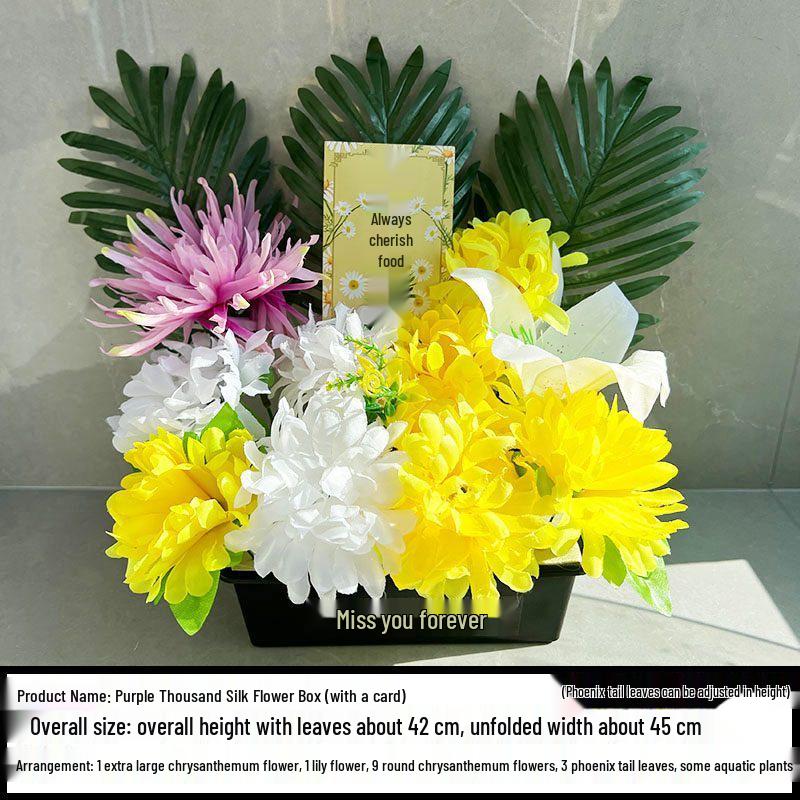 Chrysanthemum Silk Flowers for Qingming Festival Grave Offerings