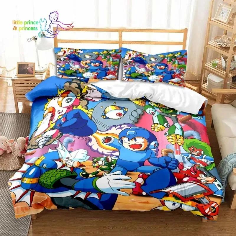 Game Gamer Megaman X Bedding Set Single Twin Full Queen King Size Bed Set Adult Kid Bedroom Bedding Gift