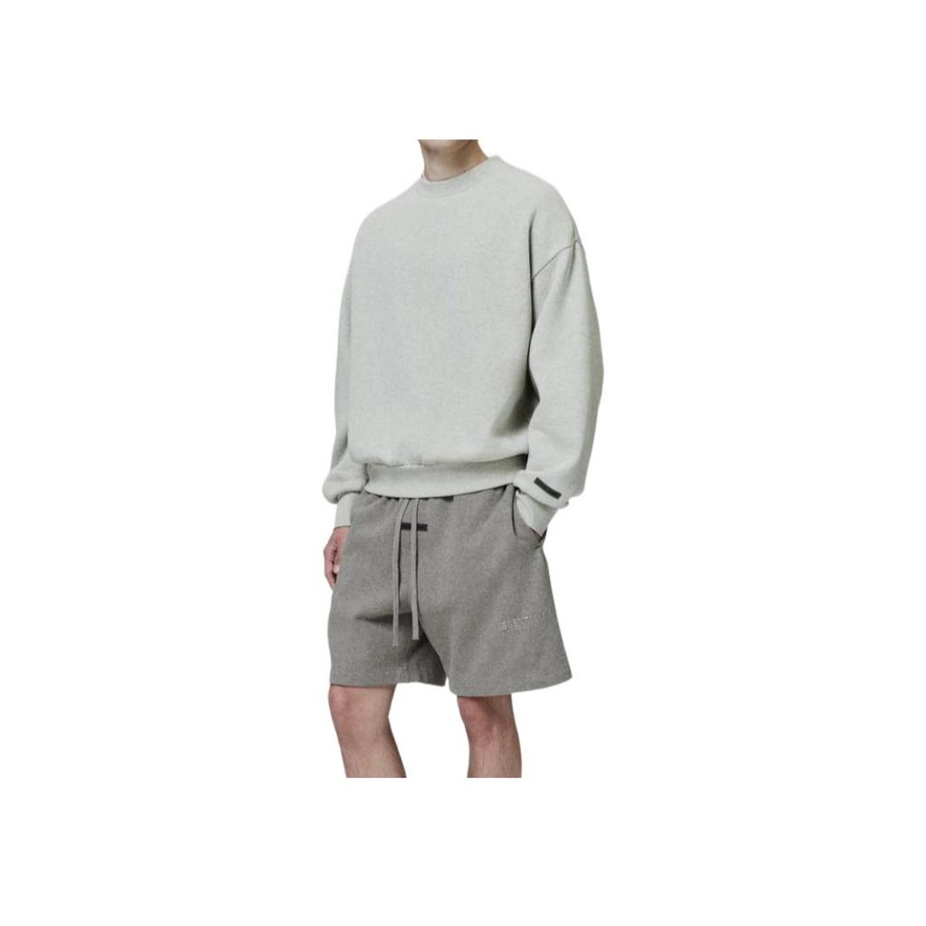 Fear of God Essentials Classic Fit Fleece Crewneck Heather Stone Men Tops Tan 192SP252042F