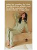 Women's High-End Modal Pajama Set: Long-Sleeved Top, Trousers, Chest Pads - Ideal for Autumn and Winter