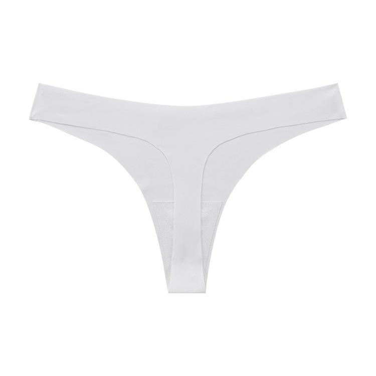 

Europe and the United States for seamless one-piece ice silk underwear large size free cut low-rise pants women s foreign trade XL білий