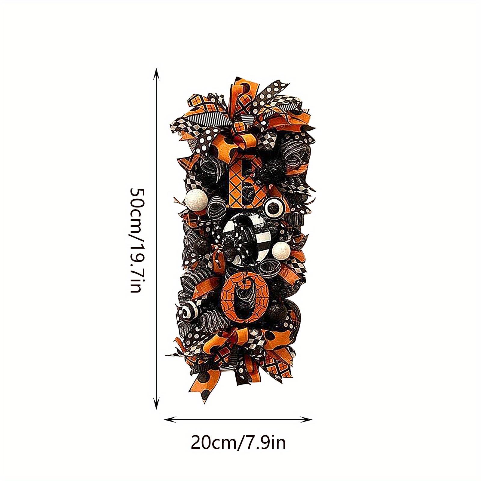 

Halloween Wreath Garland Door Hanging Decoration BOO Doorplate Pumpkin Pendant Home Party Supplies for Porch Yard