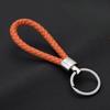 Unisex DIY PU Leather Braided Keychain Woven Rope Pendant Key Ring for Car Bag
