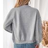 Women's Autumn Short Cardigan Zip Sweatshirt Fashion Solid Colour Casual Sweatshirt Jacket