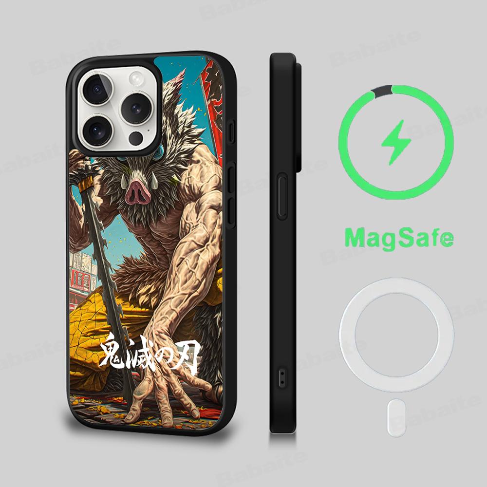 Demon Slayer Phone Case Magnetic Case For IPhone 16 14 13 12 11 15 Pro Max Plus For Magsafe Wireless Charge Cover