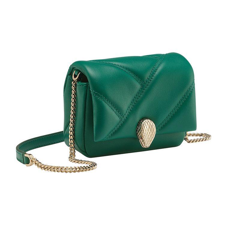

Bvlgari Serpenti Cabochon Classic Snake Head Magnetic Buckle Chain Shoulder Bag Women Shoulder Bag Green 292561 Gift Set(Basic Set+Box+Shopping Bag)