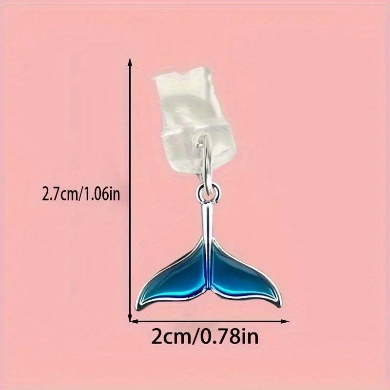 1pc Blue Fishtail Mobile Phone Dust Plug, Suitable for IPhone/Type-C for Android Connectors