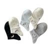 Women's Spring and Summer Thin Versatile Preppy Cute Polka Dot Embroidered Cotton Breathable Short Tube Socks