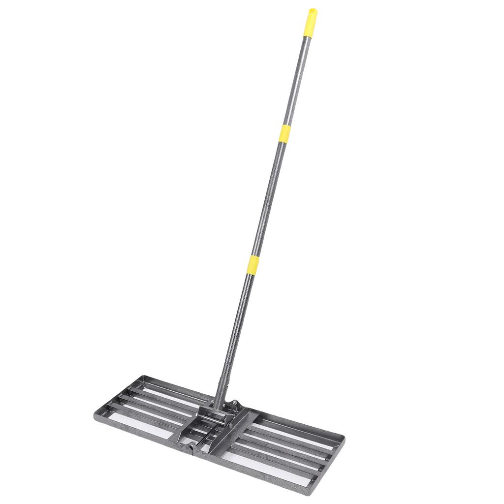 Rastrillo para césped, 30x10 pulgadas Placa de suelo Césped con mango de 48 a 78 pulgadas Rastrillos para jardín para suelo arena Patio trasero Campo de golf Fa