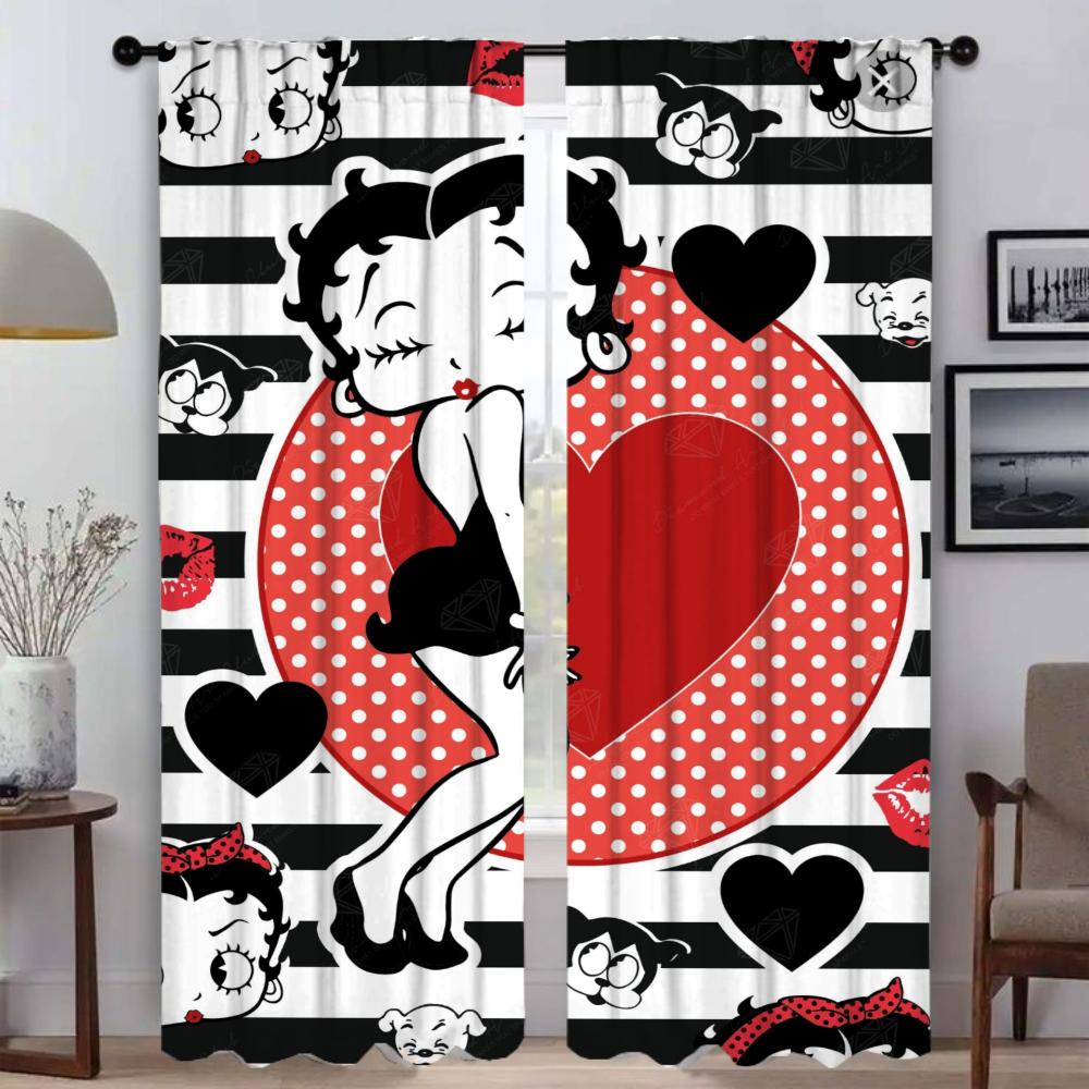 B-bettys BoopS Závěsy do obývacího pokoje Zatemňovací závěsy 2 kusy Stínidla Dělicí tylové závěsy do ložnice Kuchyně Elegantní