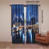 2 ks Závěs s městskou krajinou Mrakodrapy Centrum Pittsburghu Americká noční silueta Obchodní město Scenérie Pro ložnici Obývací pokoj