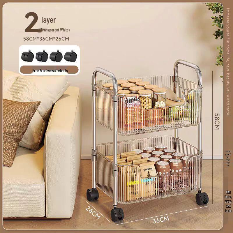 

Акриловая многослойная передвижная тележка для хранения закусок и косметики