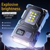 90° Rotatable keychain Flashlight Sensor Headlight 800LM Type-C Rechargeable Work Light With Magnet metal Clip Camping Lantern