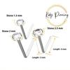 KODY PIERCING 9K Weißgold Set bestehend aus 3 L-Stäben und 1,5 mm, 2 mm und 2,5 mm Zirkonen