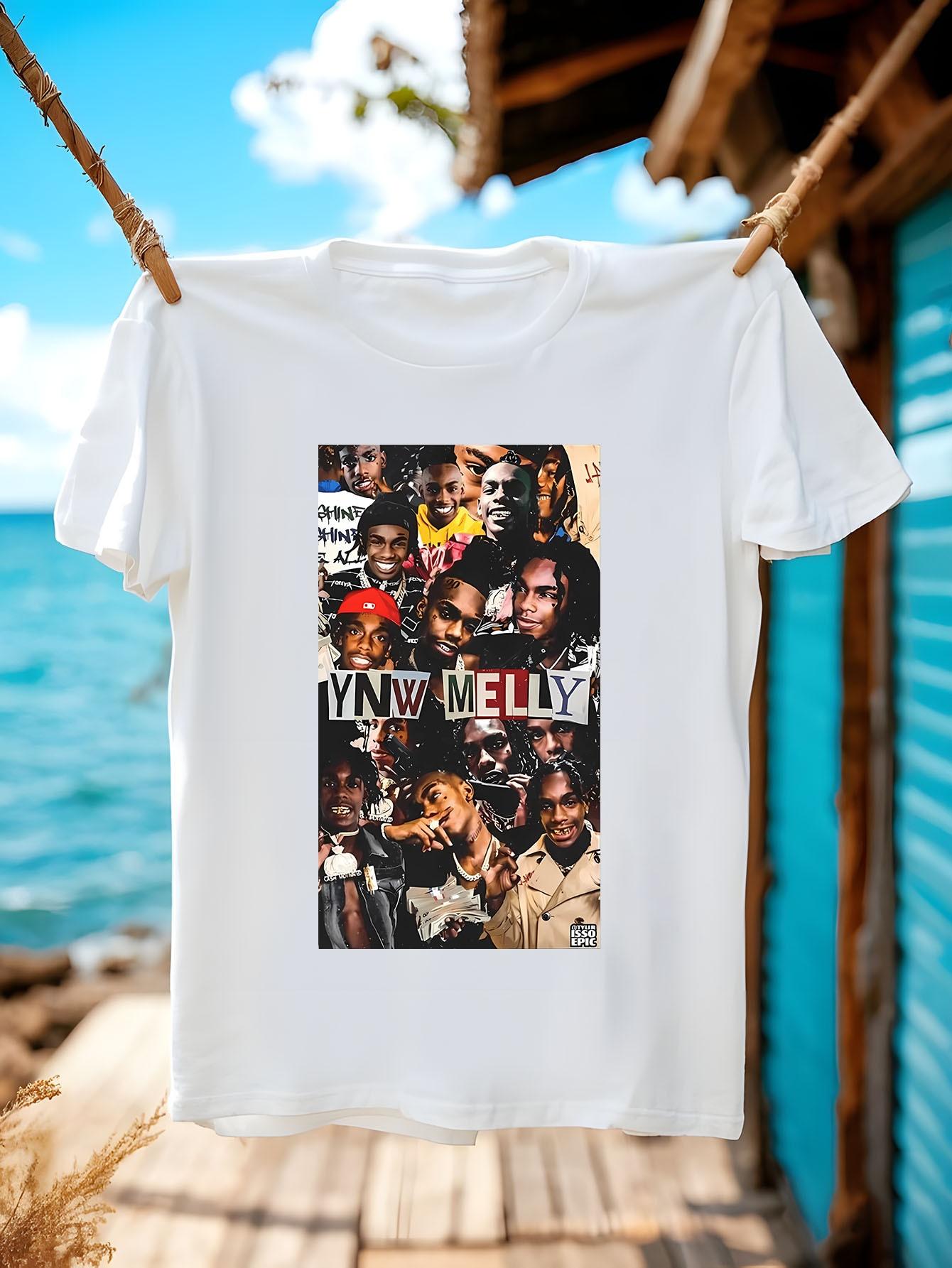 Ynw Melly Inspired Black Cotton Tshirt Artist Collage Pri... XXL