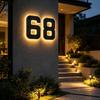 Highlighting Solar Lighted House Numbers Light 11inch Solar Digital Doorplate  Yard