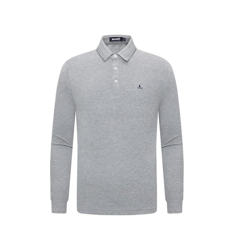 Navigare Men's Cotton Long-Sleeve Casual Polo Shirt